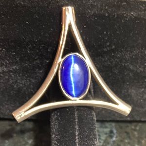 Triangular Sterling silver pendant.